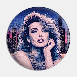 Vaporwave 80s City Pop Woman Pin