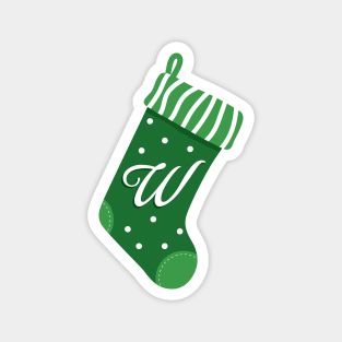 Christmas Stocking with the Letter W Magnet