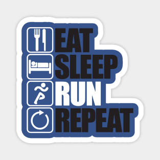 eat sleep run repeat 3 Magnet
