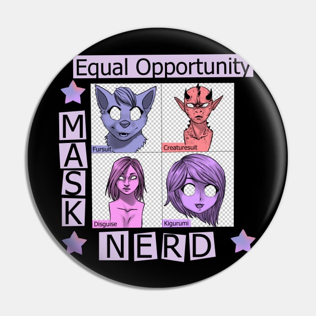 Equal Opportunity Masknerd Pin by FloraSkeleChan