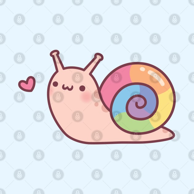 Cute Little Snail With Rainbow Shell Doodle by rustydoodle