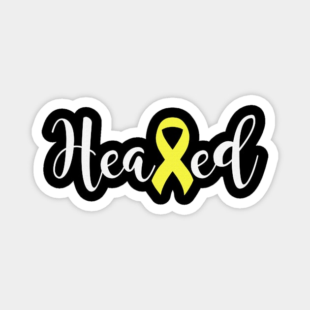 Heal Cancer Never Give Up Hydrocephalus Awareness Yellow Ribbon Warrior Hope Cure Magnet by celsaclaudio506