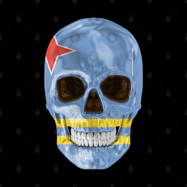 Aruba Flag Skull - Gift for Aruban With Roots From Aruba by Country Flags