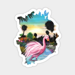 Flamingos Paradise Magnet