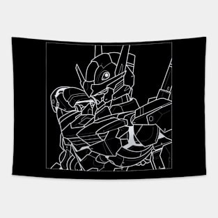 Aerial White Line Tapestry