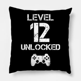 Level 12 Unlocked T-Shirt - 12th Birthday Gift Pillow