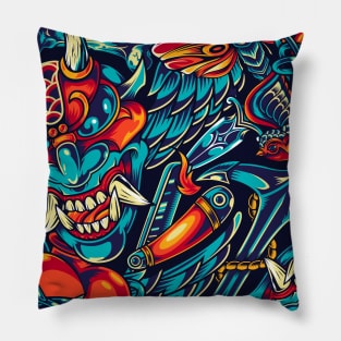 Samurai Tattoo Cool Pillow