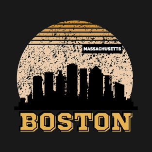 Vintage boston massachusetts skyline T-Shirt
