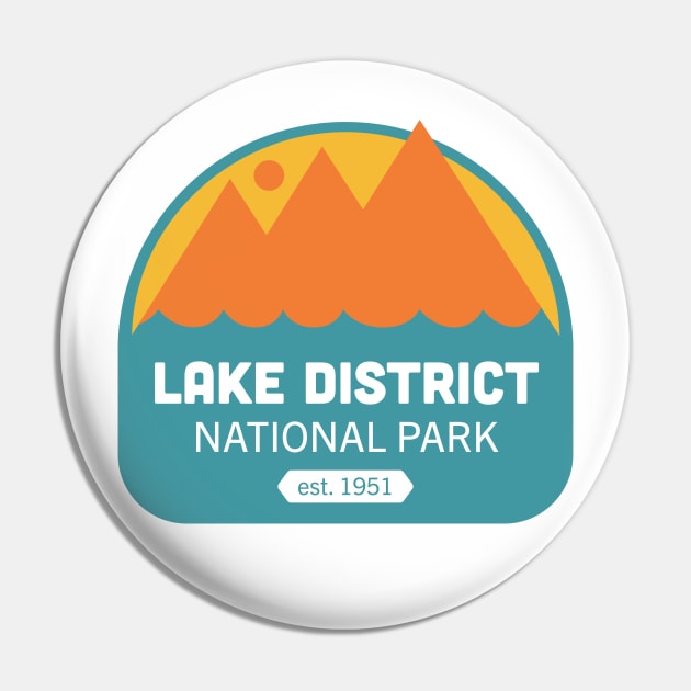 Lake District National Park Badge Logo Illustration Pin by Bex Rocks