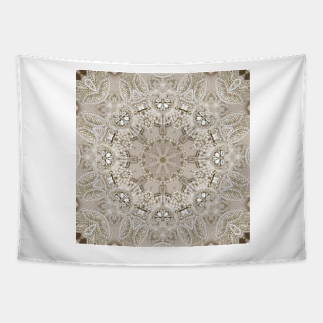 Paris Fashion Bling pearl Vintage beige grey Tapestry by Tina