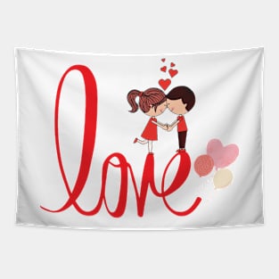 Cute Love Text Tapestry