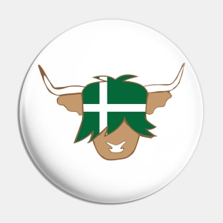 Isle of Barra flag shirt scottish highland cow Pin