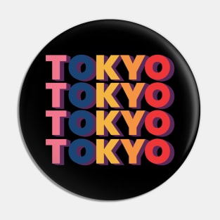 Tokyo Colorful Pop Art Typography Design Pin