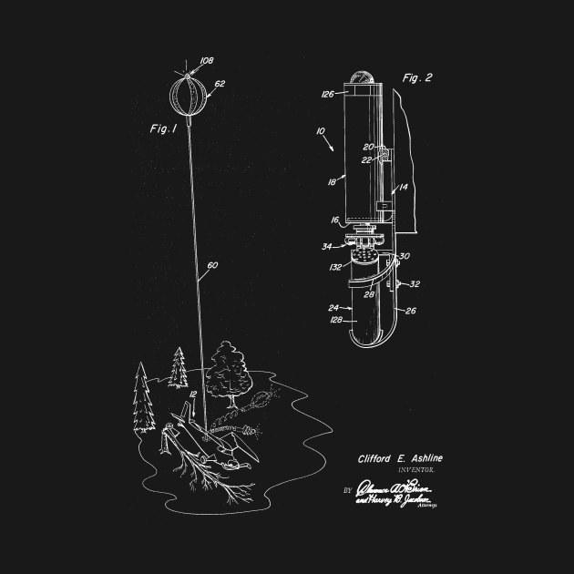 Impact Responsive Distress Signal Device Vintage Patent Hand Drawing by TheYoungDesigns