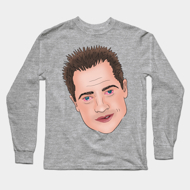 Brendan Fraser Crying Eyes Dank Meme Brendan Fraser Langarmshirt Teepublic De