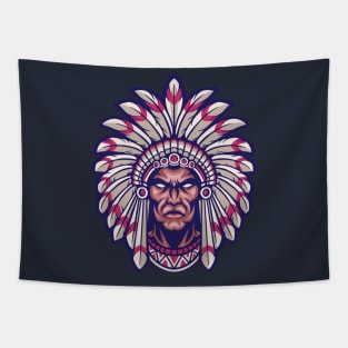 Red American Indian Love Tapestry