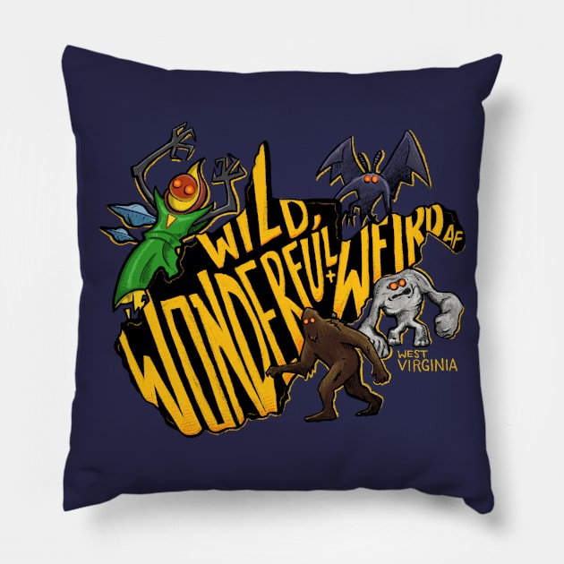 Wild, Wonderful and Weird AF Pillow by JonathanDodd_Draws