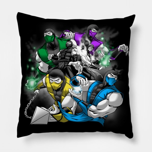 Rainbow Ninjas Pillow by CoinboxTees