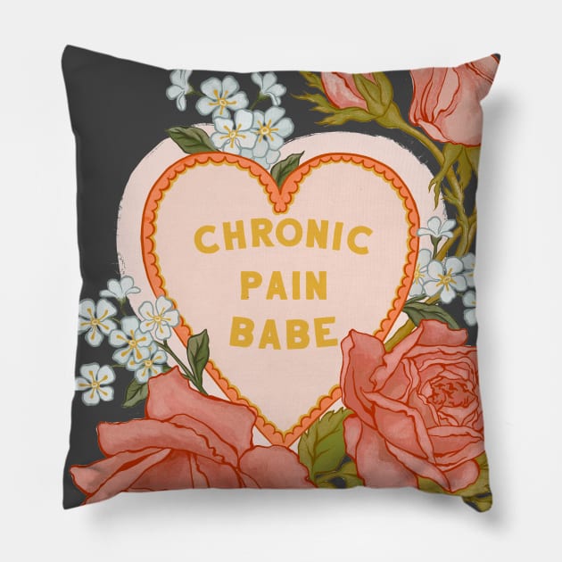 Chronic Pain Babe Pillow by FabulouslyFeminist