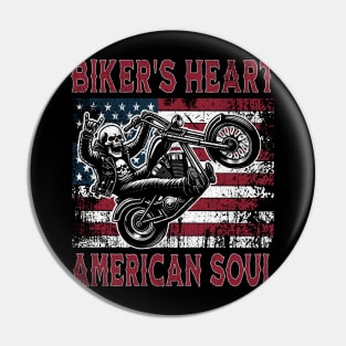 Biker's Heart American Soul Pin