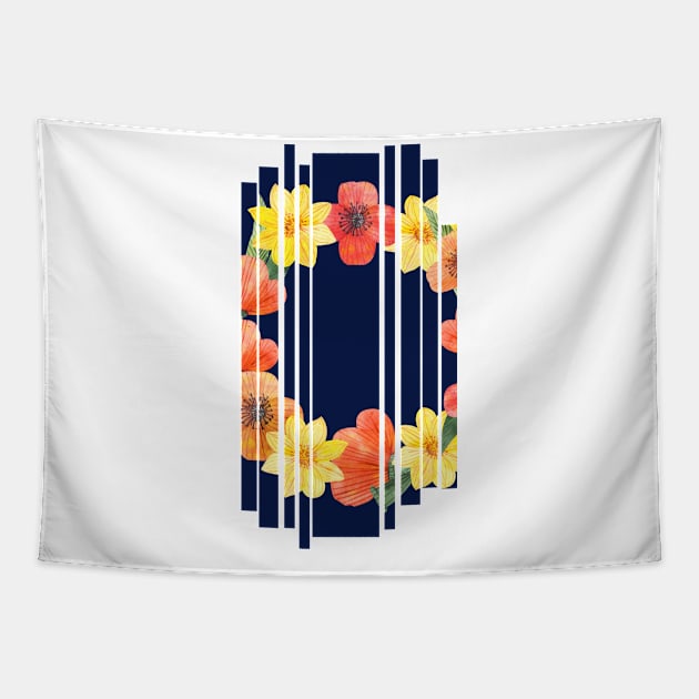 Flower wreath Tapestry by SaturnPrints