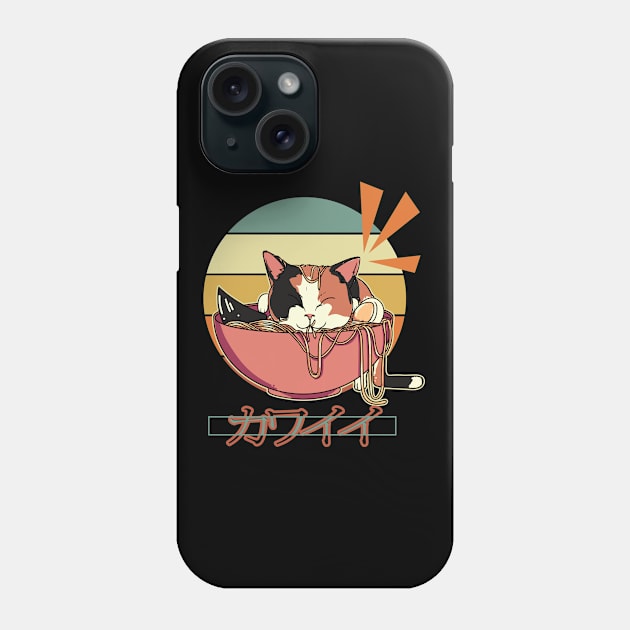 Anime cat Ramen Send Noodles Phone Case by MzumO