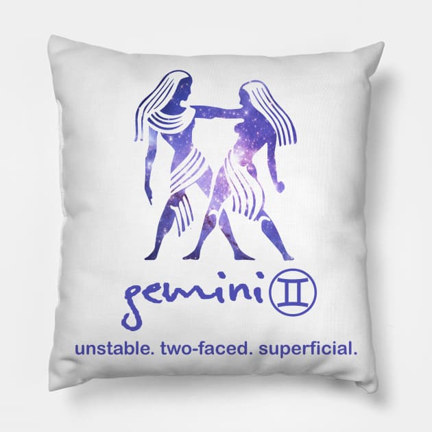 Flawed Gemini Pillow by Taversia