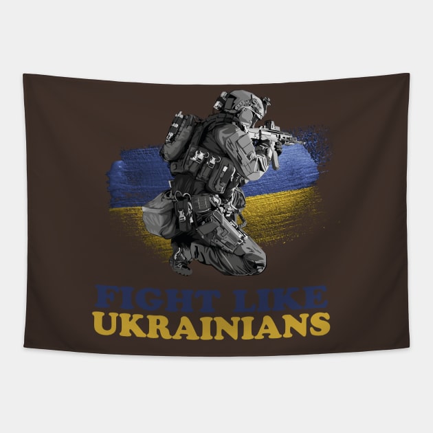 Fight Like Ukrainian Tapestry by  Funny .designs123