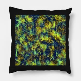 Yellow Blue Brown Abstract Pillow