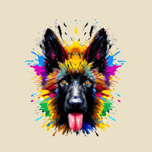 Cute Belgian Shepherd Dog Color Supernova Artwork by Furrban