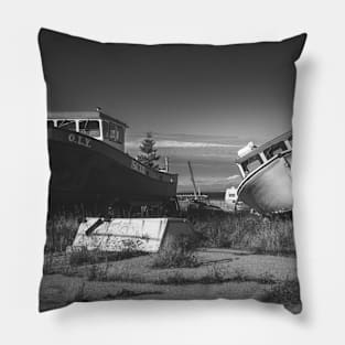 Retired Fishing Boat of the Coast of New-Brunswick, Canada V4 Pillow