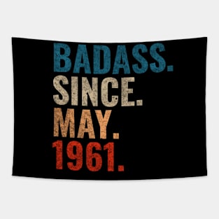 Badass since May 1961 Retro 1961 birthday gift Tapestry