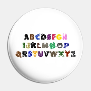Critters Alphabet Pin