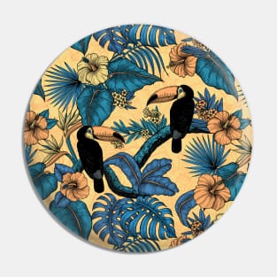 Toucan garden in blue and yellow Pin