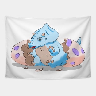 Baby Blue Triceratops Tapestry