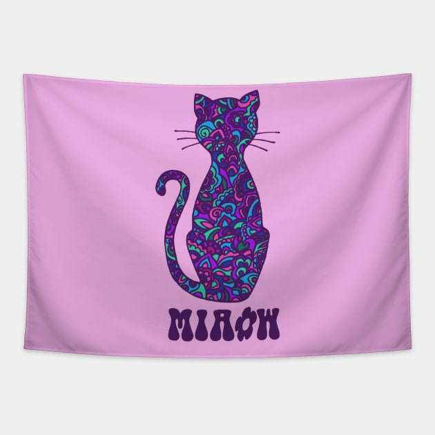 Cool Cat Miaow Tapestry by TimeTravellers