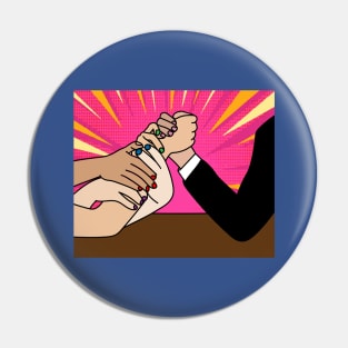 Funny Colorful Arm Wrestling Pin