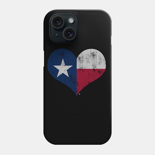 Vintage Texas Flag Heart Love Home Family Texan Phone Case by E