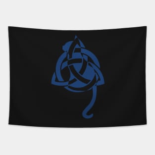 Blue Celtic Triquetra Cat Tapestry