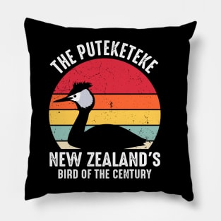 Funny Puteketeke New Zealand's Bird Of The Century Vintage Pillow