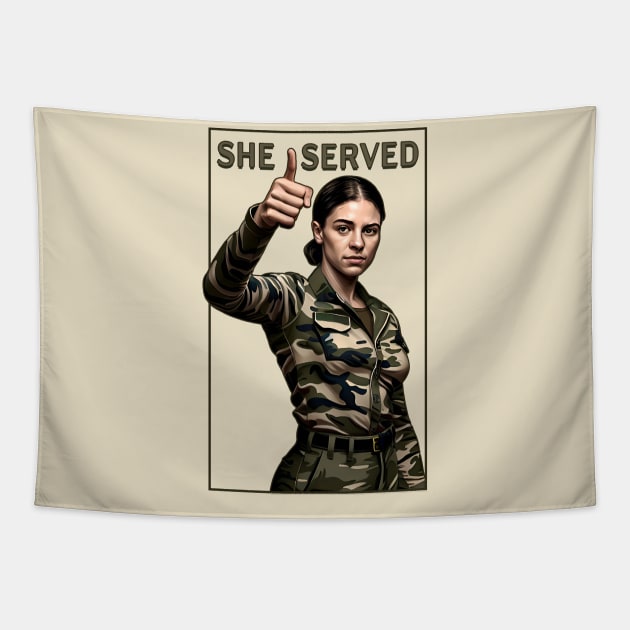 She Served Woman Veteran Tapestry by triggerleo