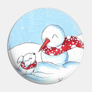 Snowpup Friend Pin