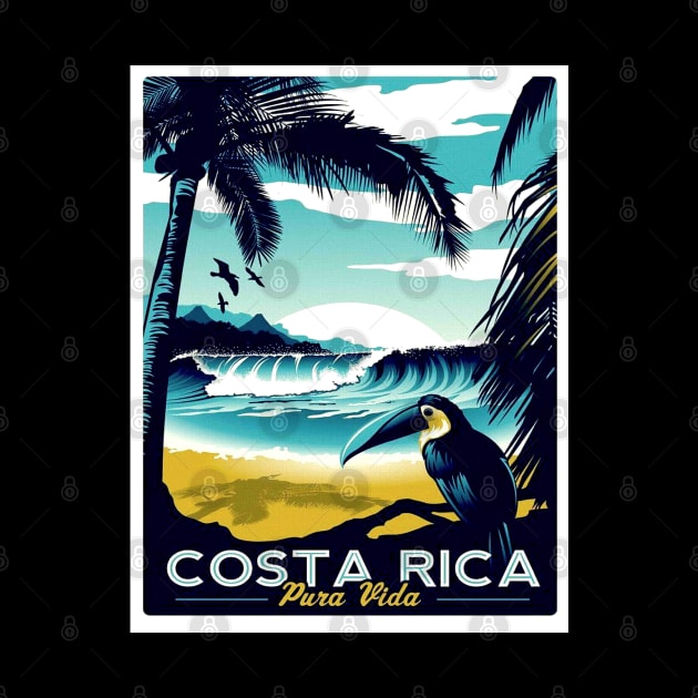 Costa Rica Vintage Travel and Tourism advertising Print by posterbobs