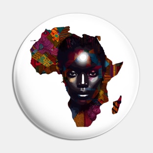 African Map Face Pin