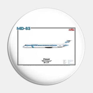 McDonnell Douglas MD-83 - Finnair "Old Colours" (Art Print) Pin