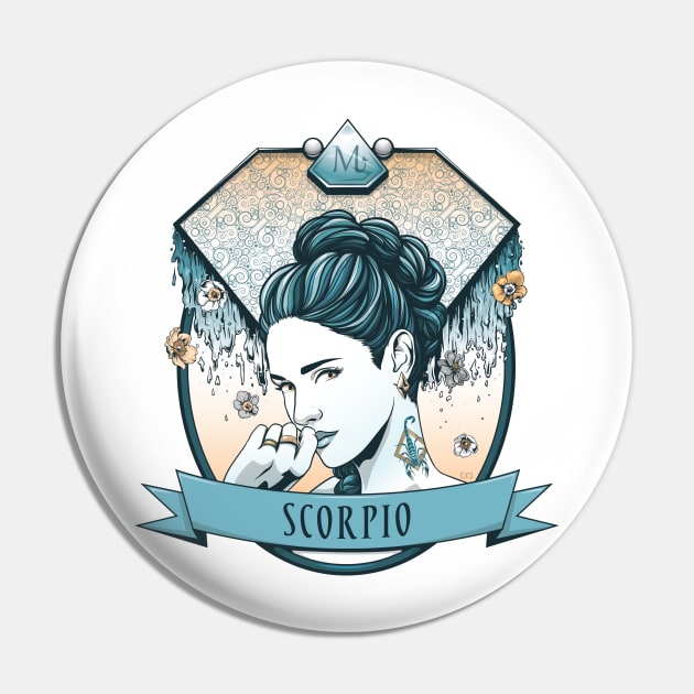 Scorpio Pin by redappletees