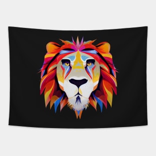 Lion Art in flaming Bright Colours Tapestry