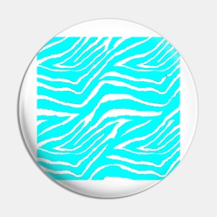 Zebra Animal Print Blue and White Pattern Pin