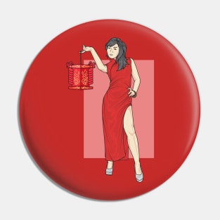 Lady In Red Rain Collection Pin