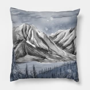 Snowflake mountain winter wonderland Pillow
